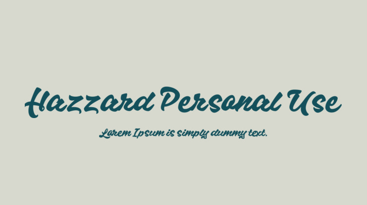 Hazzard Personal Use Font