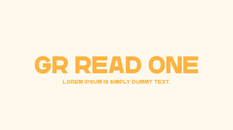 GR Read One Font