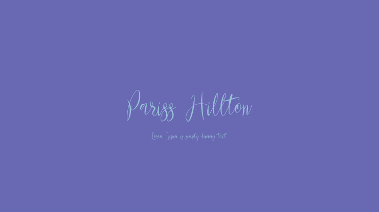 Pariss Hillton Font Family