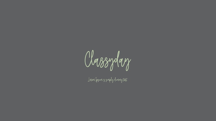 Classyday Font