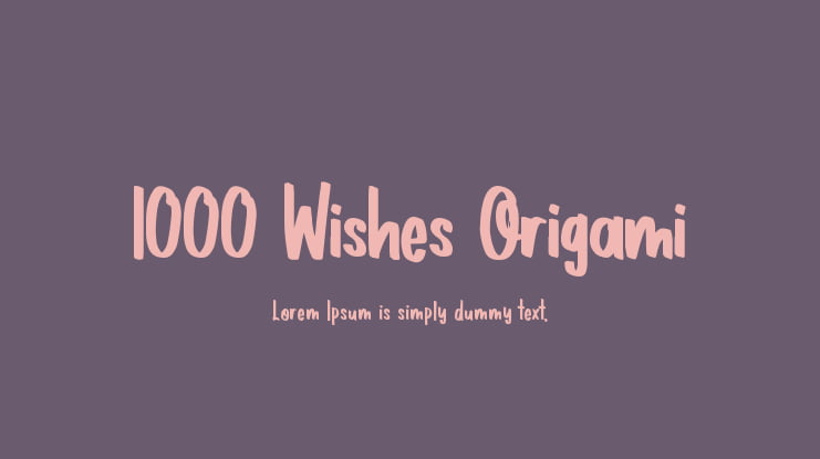 1000 Wishes Origami Font
