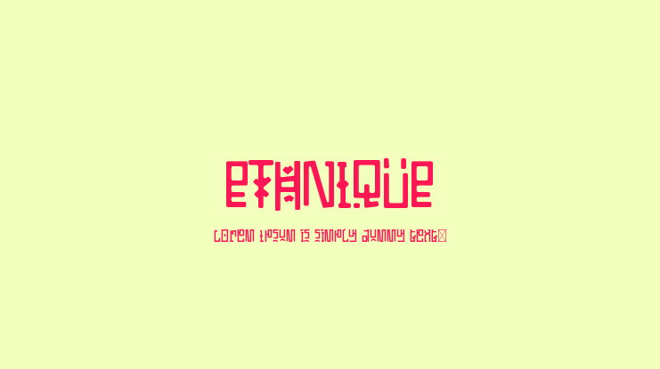 ETHNIQUE Font