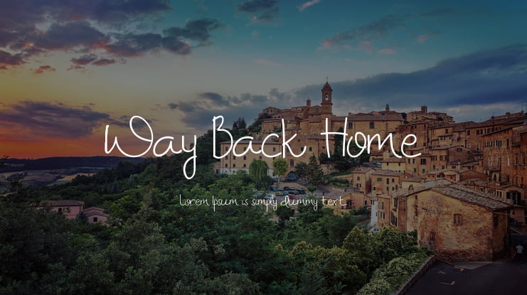 Way Back Home Font