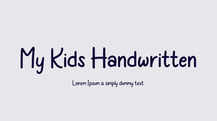 My Kids Handwritten Font
