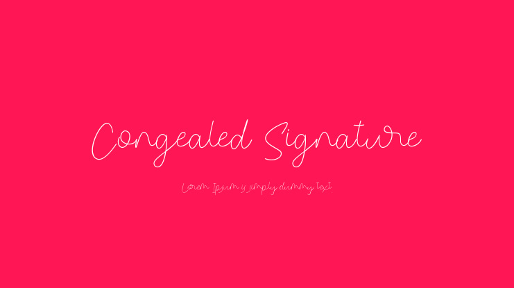 Congealed Signature Font