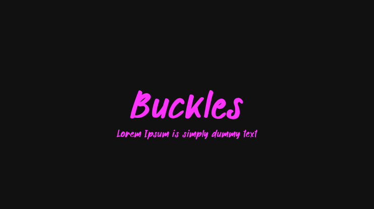 Buckles Font