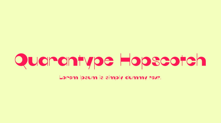 Quarantype Hopscotch Font