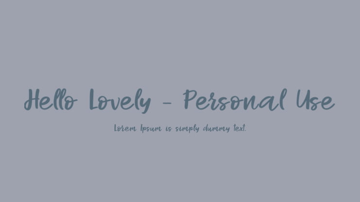 Hello Lovely - Personal Use Font