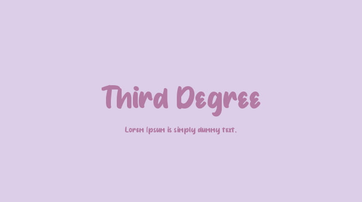 Third Degree Font