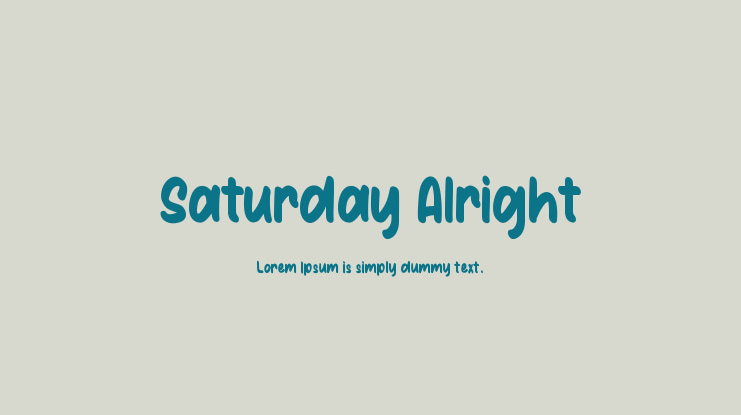 Saturday Alright Font
