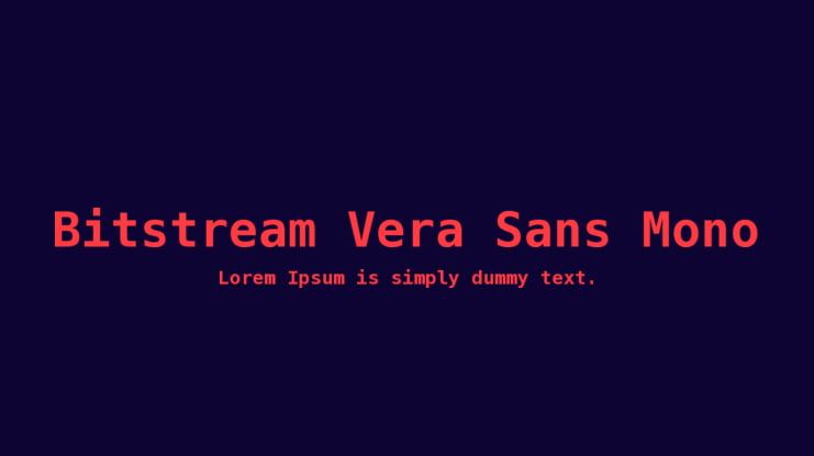 Bitstream Vera Sans Mono Font Family