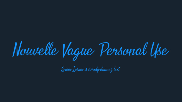 Nouvelle Vague Personal Use Font