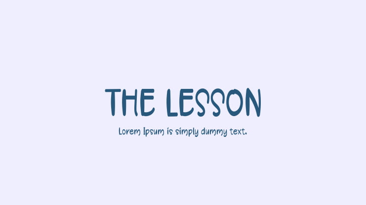 THE LESSON Font