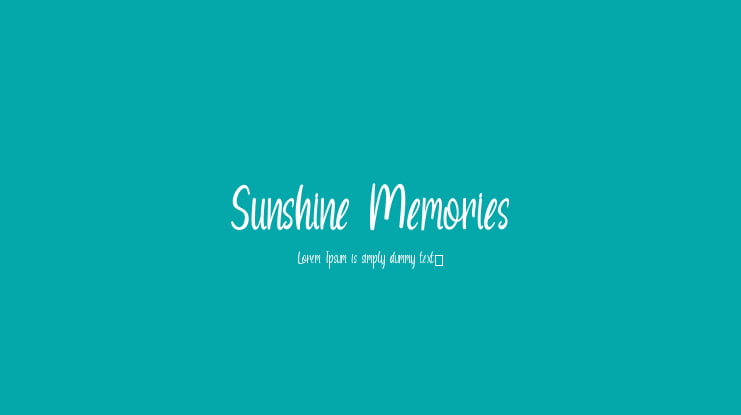 Sunshine Memories Font