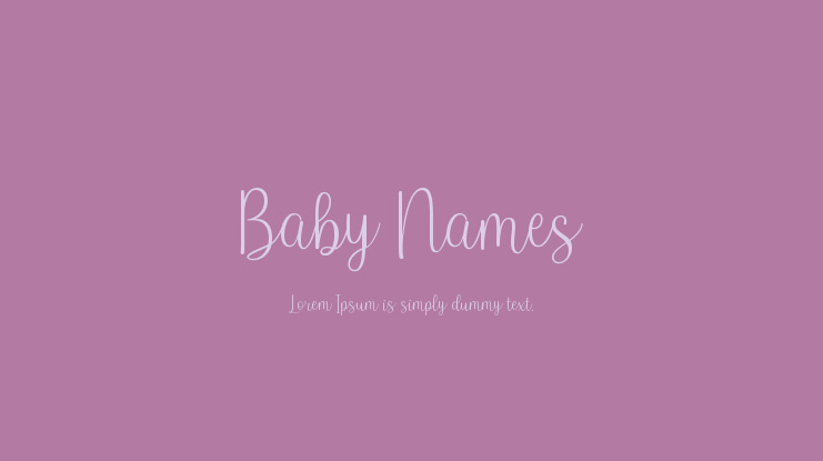 Baby Names Font