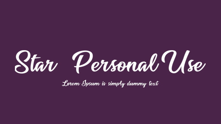 Star  Personal Use Font