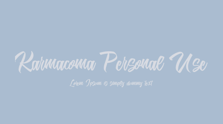 Karmacoma Personal Use Font