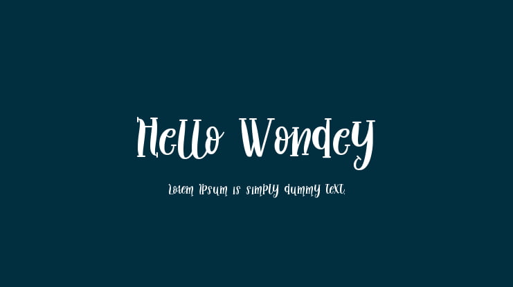 Hello Wondey Font