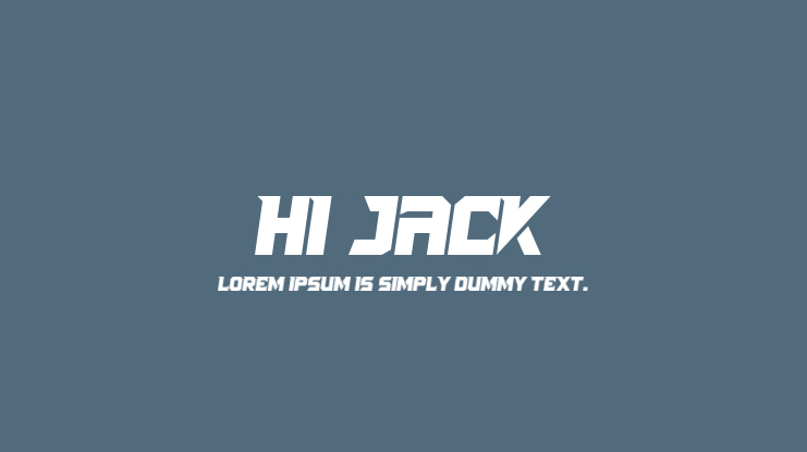 Hi Jack Font