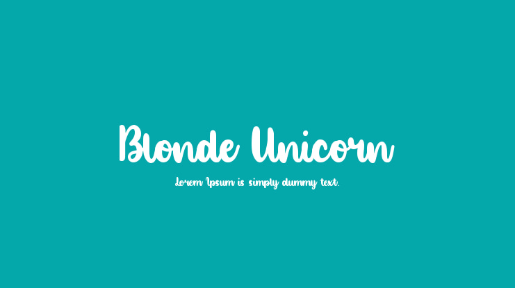 Blonde Unicorn Font