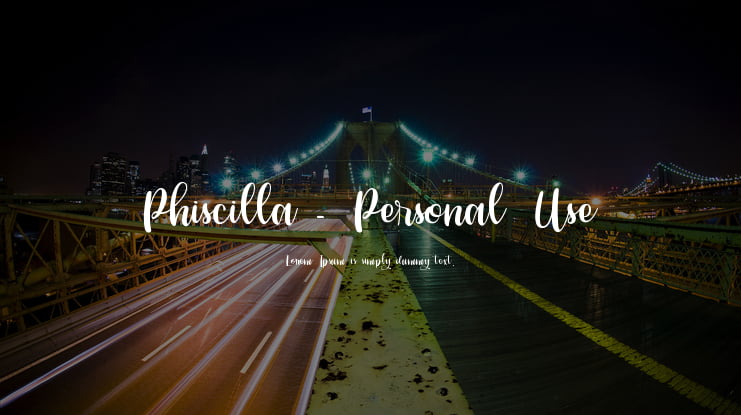 Phiscilla - Personal Use Font