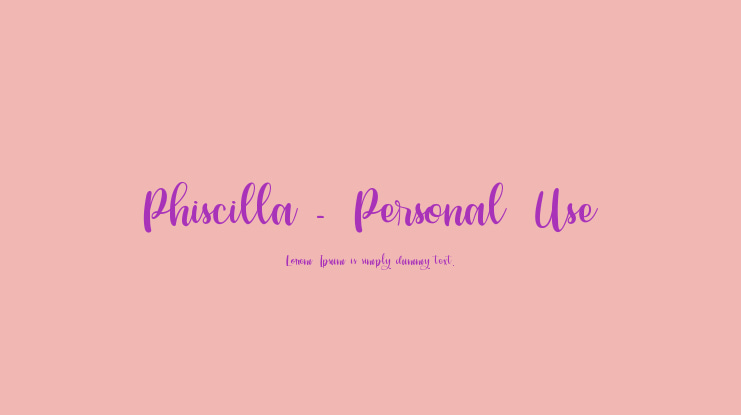 Phiscilla - Personal Use Font
