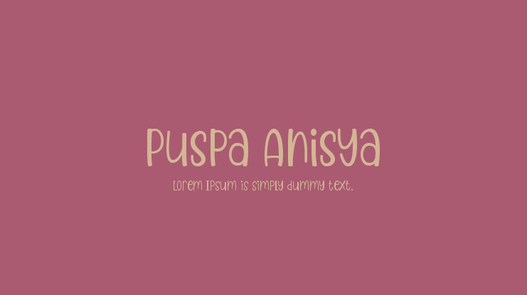 Puspa Anisya Font Family