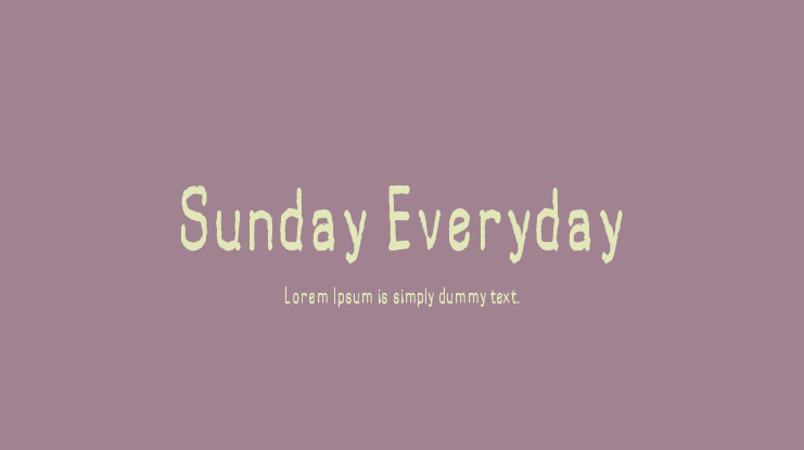 Sunday Everyday Font