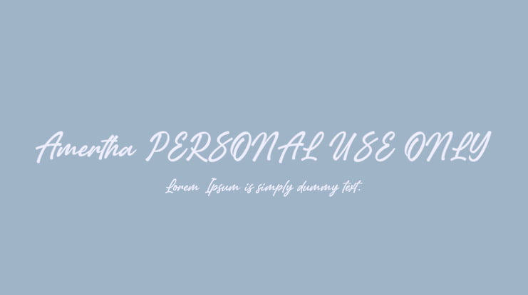 Amertha PERSONAL USE ONLY Font