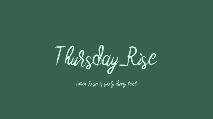 Thursday_Rise Font