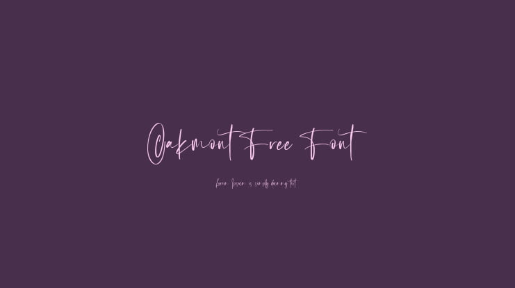 Oakmont Free Font