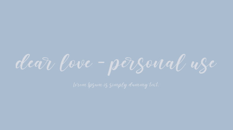 dear love - personal use Font