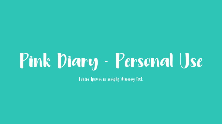Pink Diary - Personal Use Font