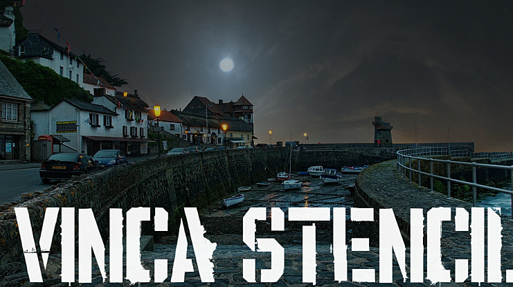 Vinca Stencil Font