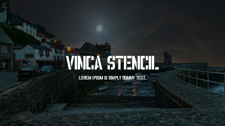 Vinca Stencil Font