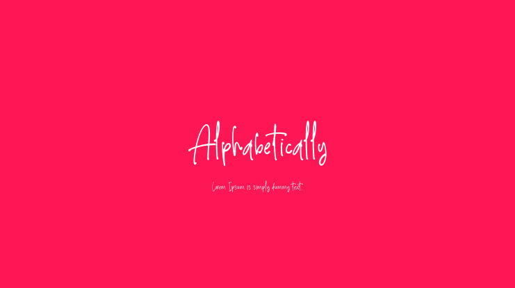 Alphabetically Font