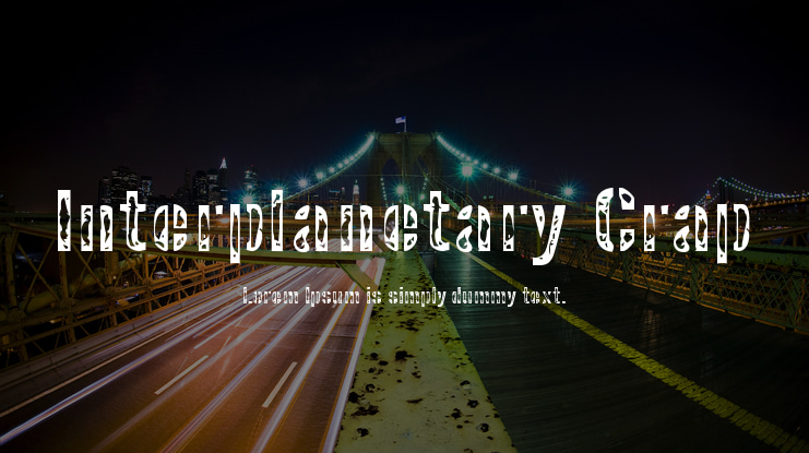 Interplanetary Crap Font