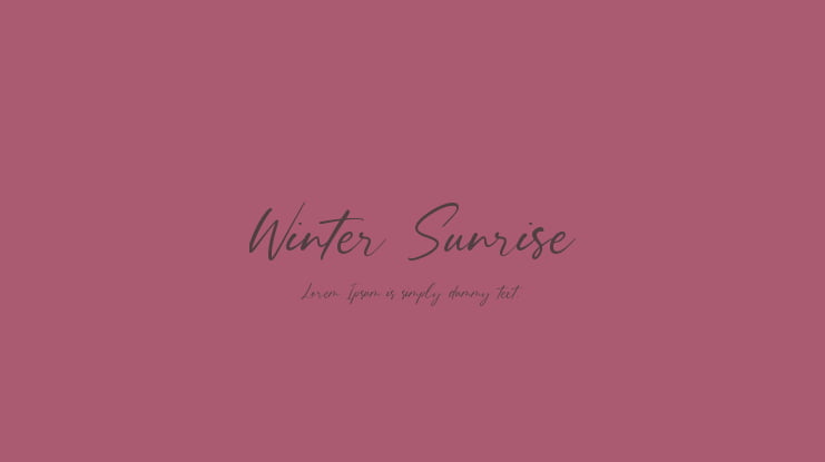 Winter Sunrise Font