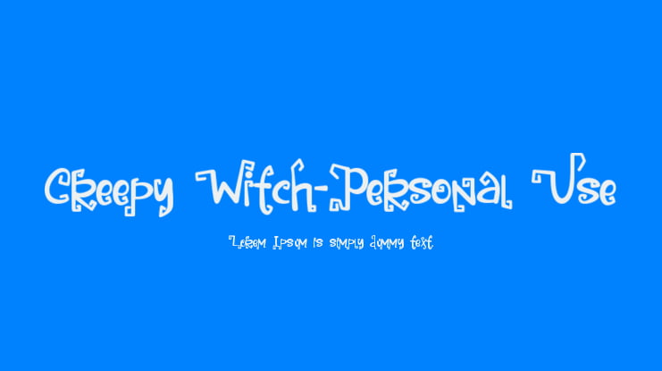 Creepy Witch-Personal Use Font