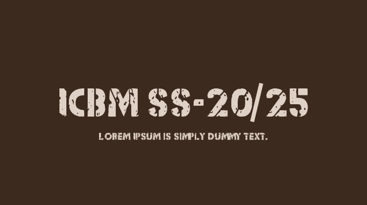 ICBM SS-20/25 Font Family