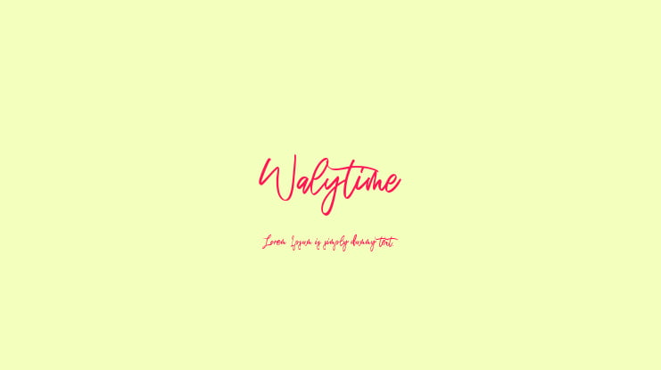 Walytime Font