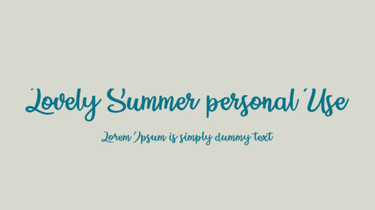 Lovely Summer personal Use Font