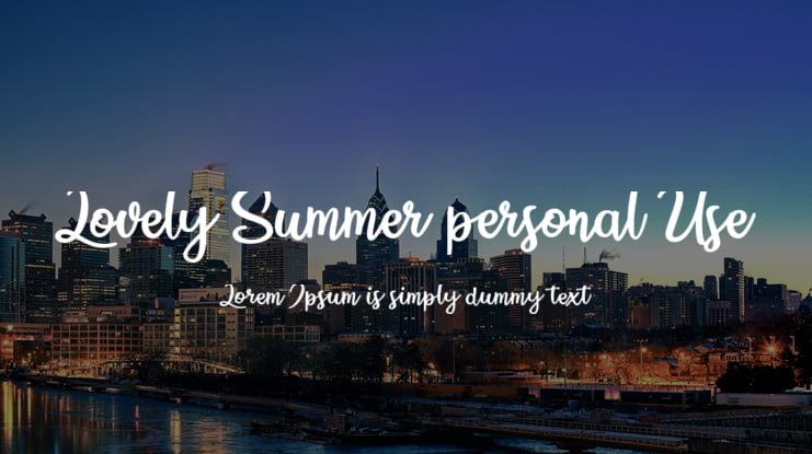 Lovely Summer personal Use Font