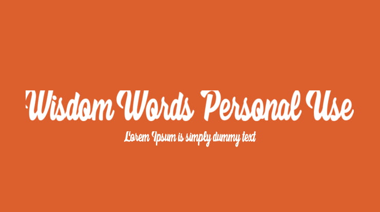 Wisdom Words Personal Use Font