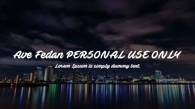 Ave Fedan PERSONAL USE ONLY Font