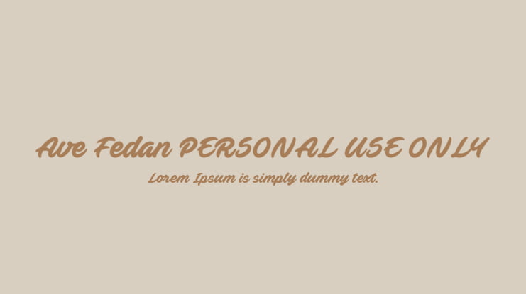 Ave Fedan PERSONAL USE ONLY Font