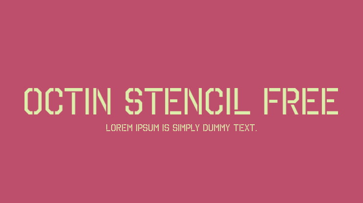 Octin Stencil Free Font
