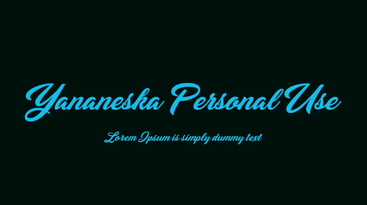 Yananeska Personal Use Font