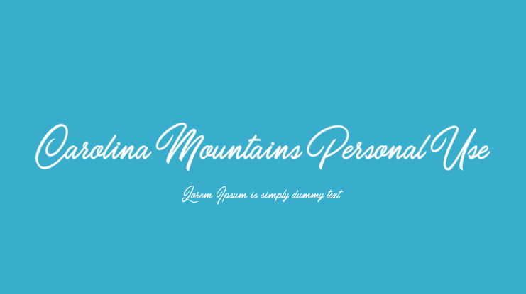 Carolina Mountains Personal Use Font