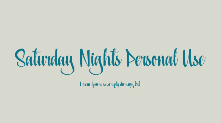 Saturday Nights Personal Use Font